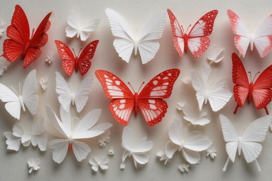 Top 10 Red and White Paper Butterflies for Stunning Decor